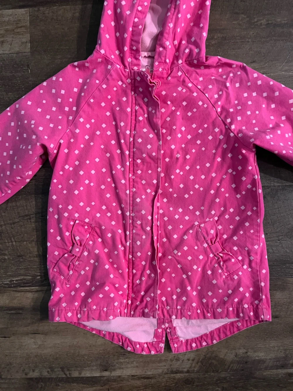 Gymboree Pink Hooded Jacket with White Diamond Accents